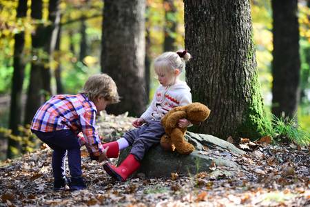 104443311 portrait of two little children friendship and support 